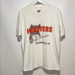 Vintage Hooters Downtown Indianapolis Cream Tee